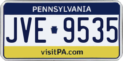 PA license plate JVE9535