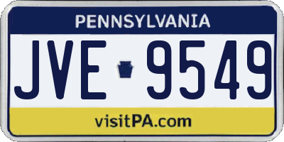 PA license plate JVE9549