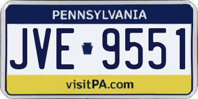 PA license plate JVE9551