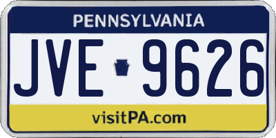 PA license plate JVE9626