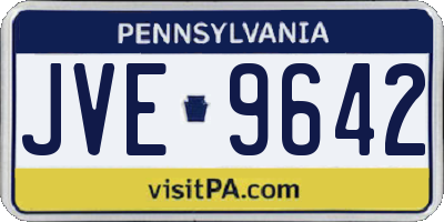 PA license plate JVE9642