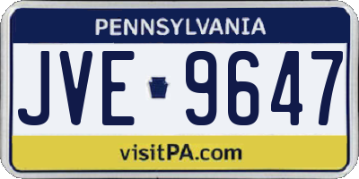 PA license plate JVE9647