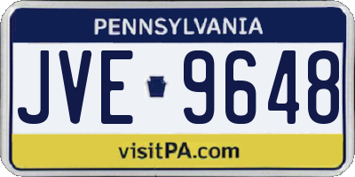 PA license plate JVE9648