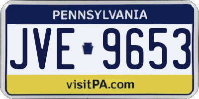 PA license plate JVE9653