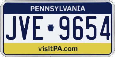 PA license plate JVE9654
