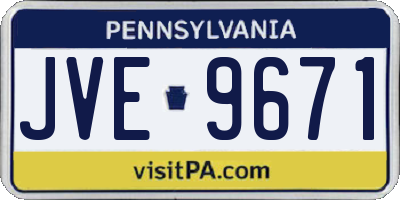 PA license plate JVE9671