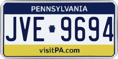 PA license plate JVE9694