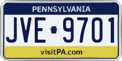 PA license plate JVE9701