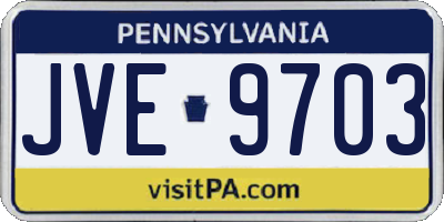 PA license plate JVE9703