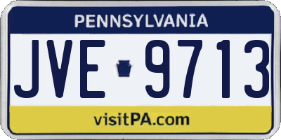 PA license plate JVE9713