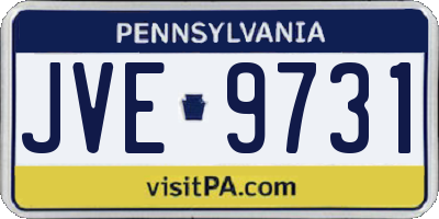 PA license plate JVE9731