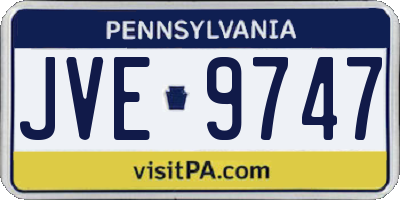 PA license plate JVE9747