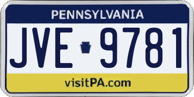 PA license plate JVE9781