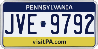 PA license plate JVE9792