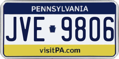 PA license plate JVE9806