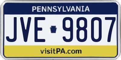 PA license plate JVE9807