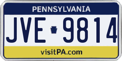 PA license plate JVE9814