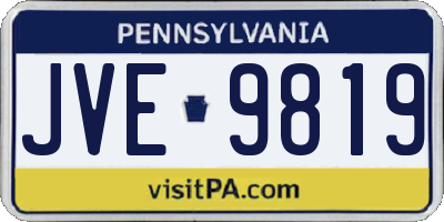 PA license plate JVE9819