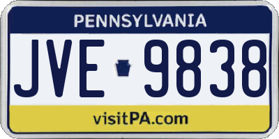 PA license plate JVE9838