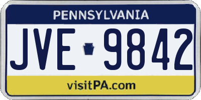PA license plate JVE9842