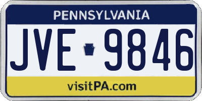 PA license plate JVE9846