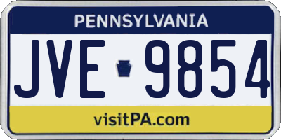 PA license plate JVE9854