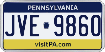 PA license plate JVE9860