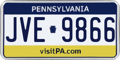 PA license plate JVE9866