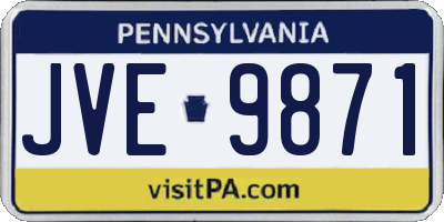 PA license plate JVE9871