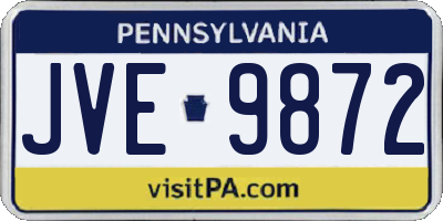PA license plate JVE9872