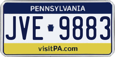 PA license plate JVE9883