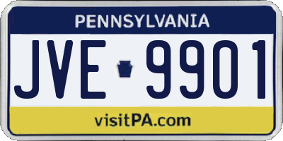 PA license plate JVE9901