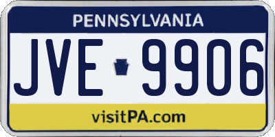 PA license plate JVE9906