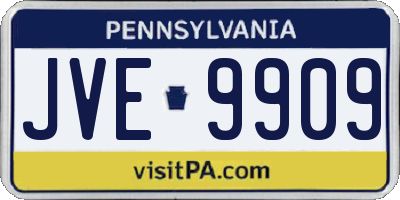 PA license plate JVE9909