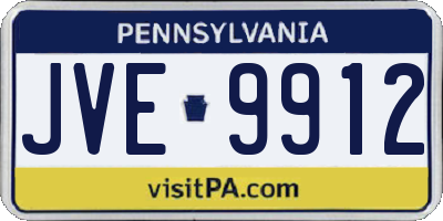 PA license plate JVE9912