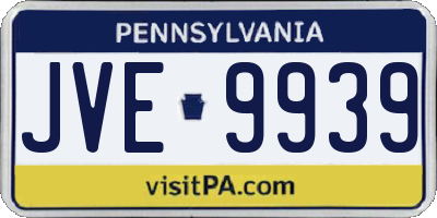 PA license plate JVE9939
