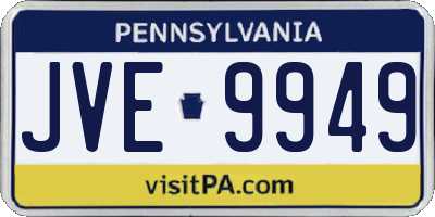 PA license plate JVE9949