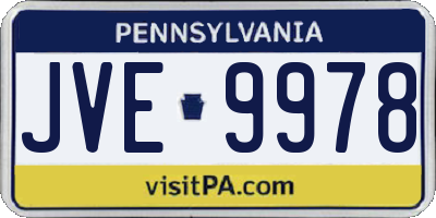 PA license plate JVE9978