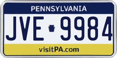 PA license plate JVE9984