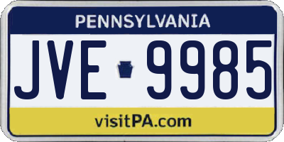PA license plate JVE9985
