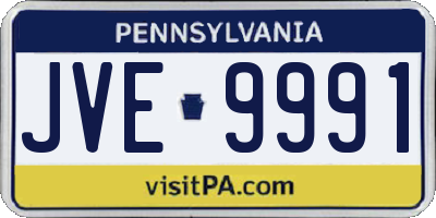 PA license plate JVE9991