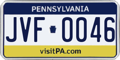 PA license plate JVF0046