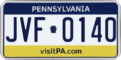 PA license plate JVF0140