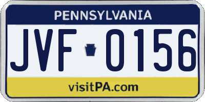 PA license plate JVF0156
