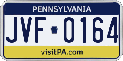 PA license plate JVF0164