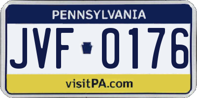 PA license plate JVF0176