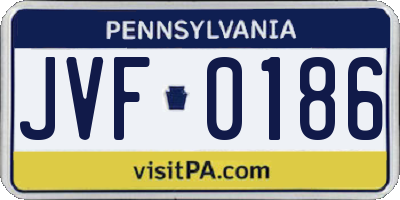PA license plate JVF0186