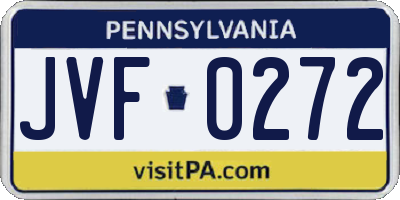 PA license plate JVF0272
