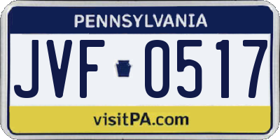 PA license plate JVF0517