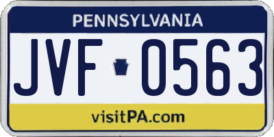 PA license plate JVF0563